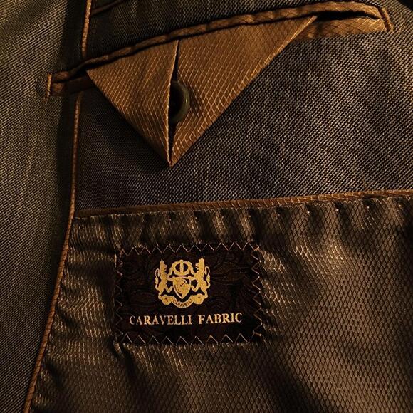 gray Caravelli Blazer Sport Coat Mens 40R Gray Double Vented Viscose Blend WWW18 - Picture 6 of 16